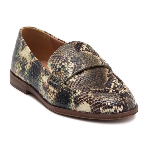 MADEWELL Genuine Leather Loafers Stamped Snake Preppy Lady Shoe Sz 10 MSRP $148 - Picture 1 of 13